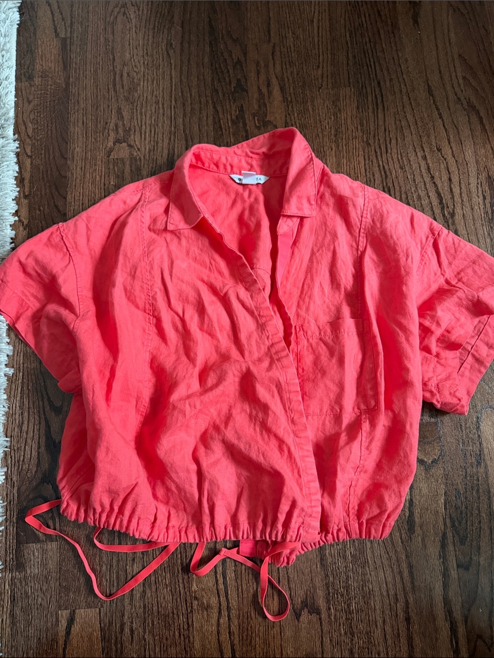 Athleta Women's Coral Drawstring Cropped Shirt